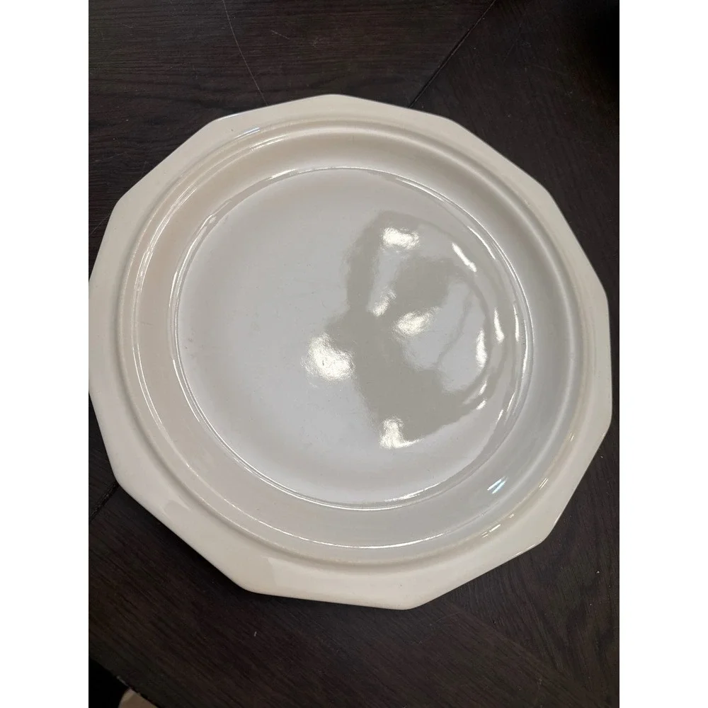 Pfaltzgraff Heritage White Dinner Plate Octagonal Stoneware 10.25 Inch Vintage‎